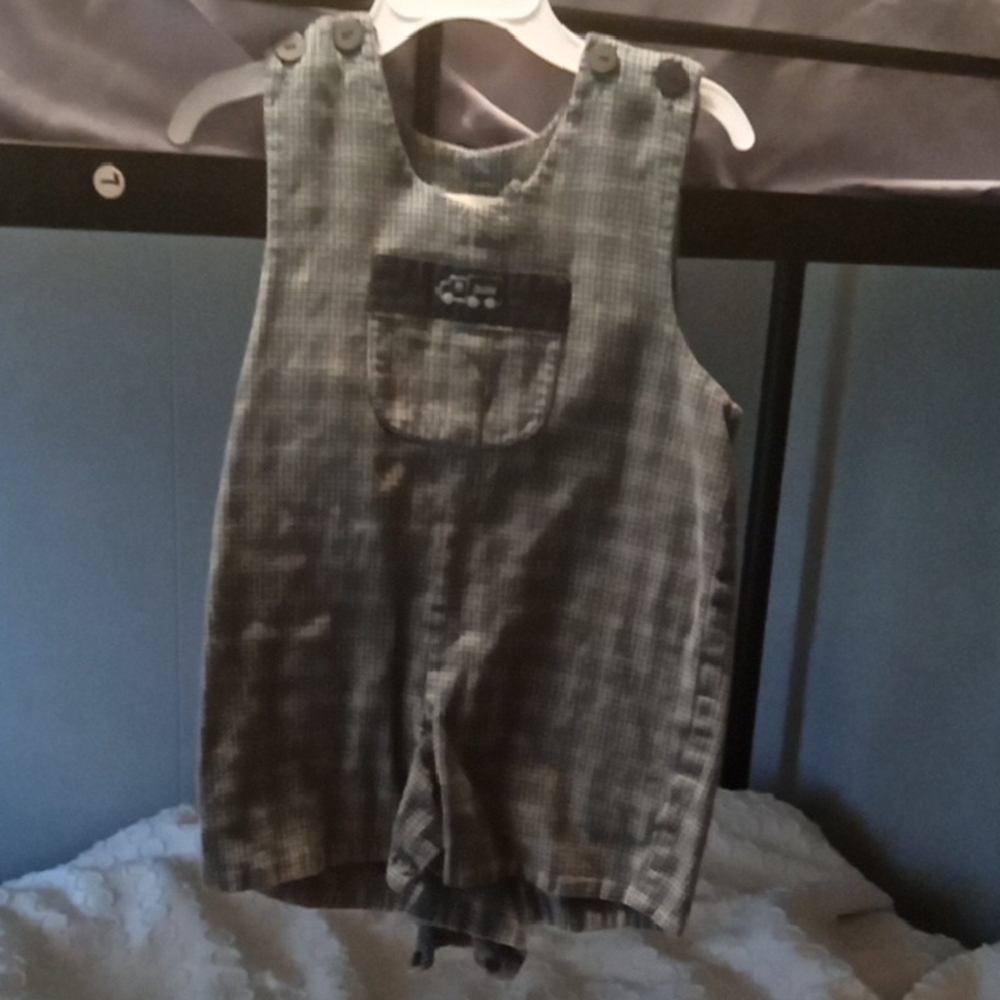Strasburg Kids Plaid One Piece - Gray